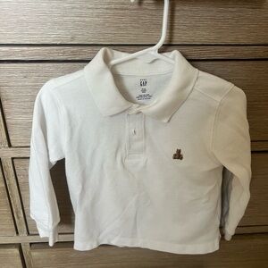 Baby Gap Kids Cream Long Sleeve Polo